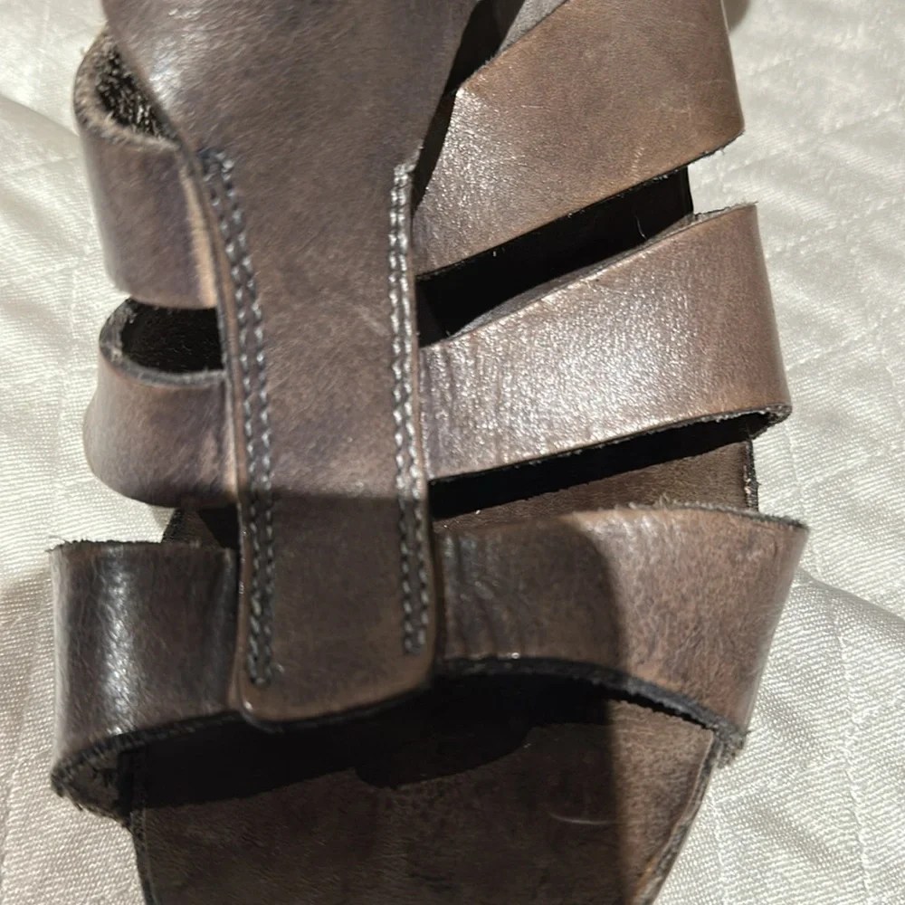 MOMA gray Leather Sandals - Picture 11 of 11
